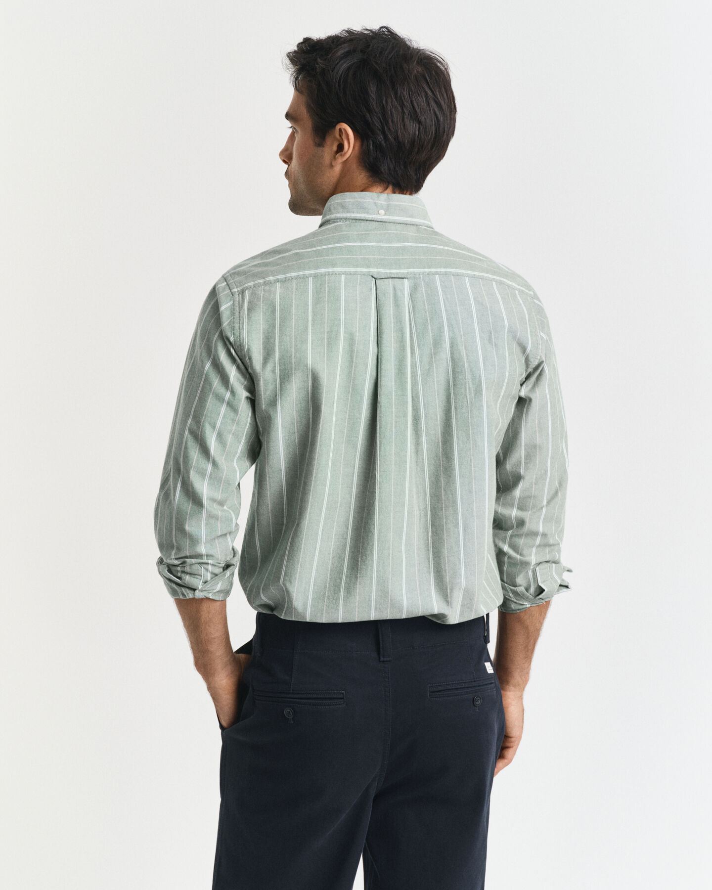 Camisa Oxford clássica às riscas regular fit