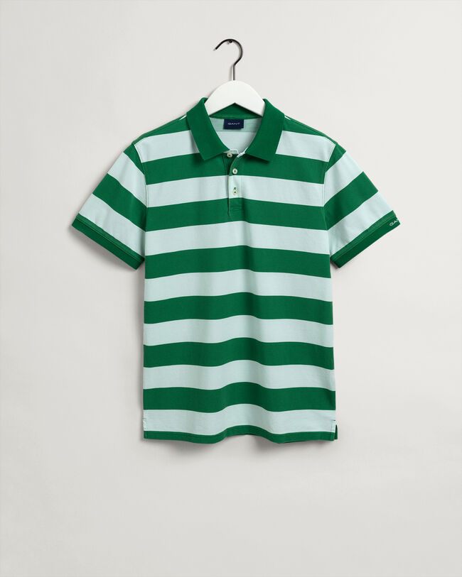 Polo em algodão piqué com estampado Barstripe