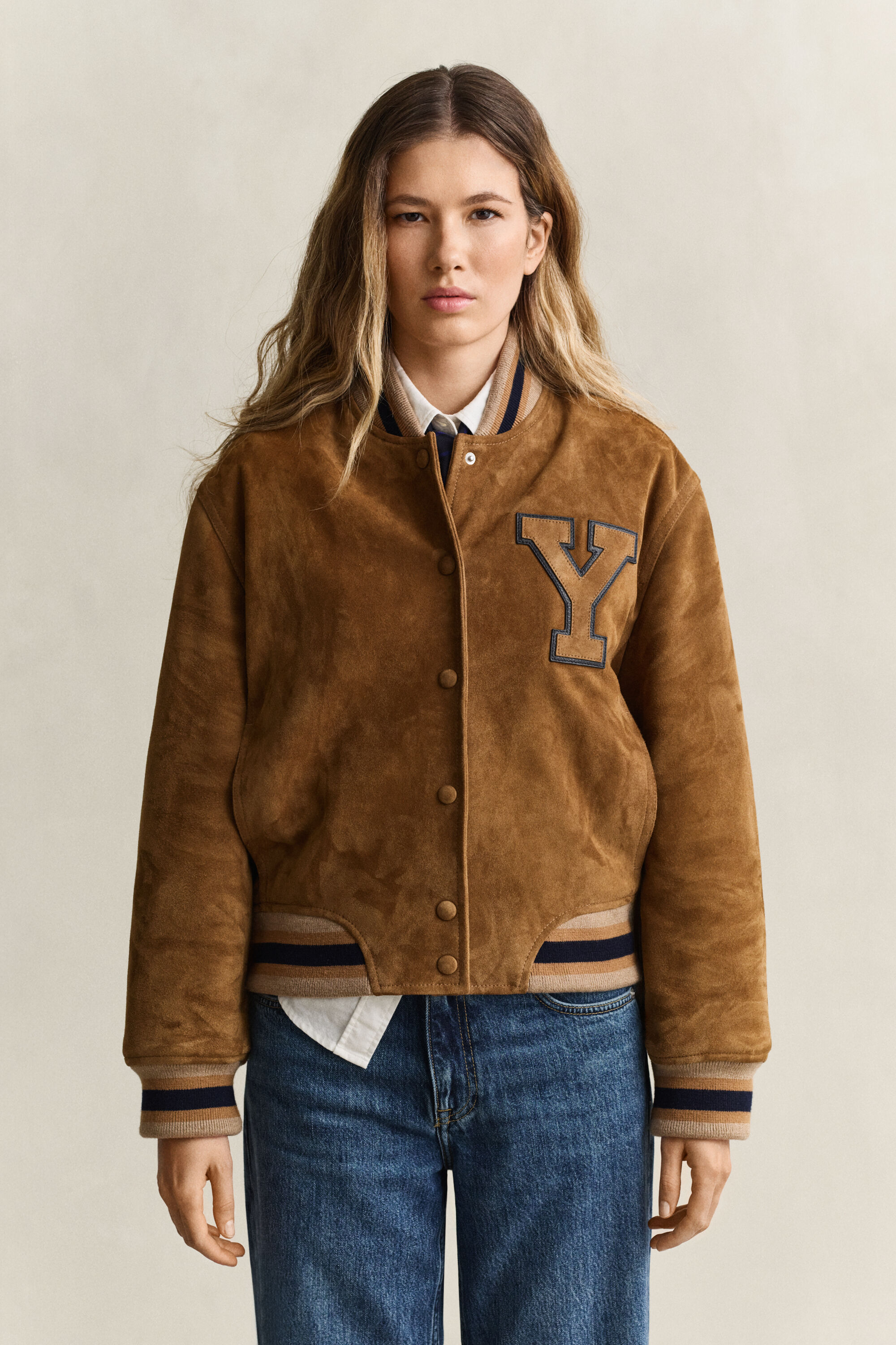 Varsity Jacket em camurça Gant x Yale