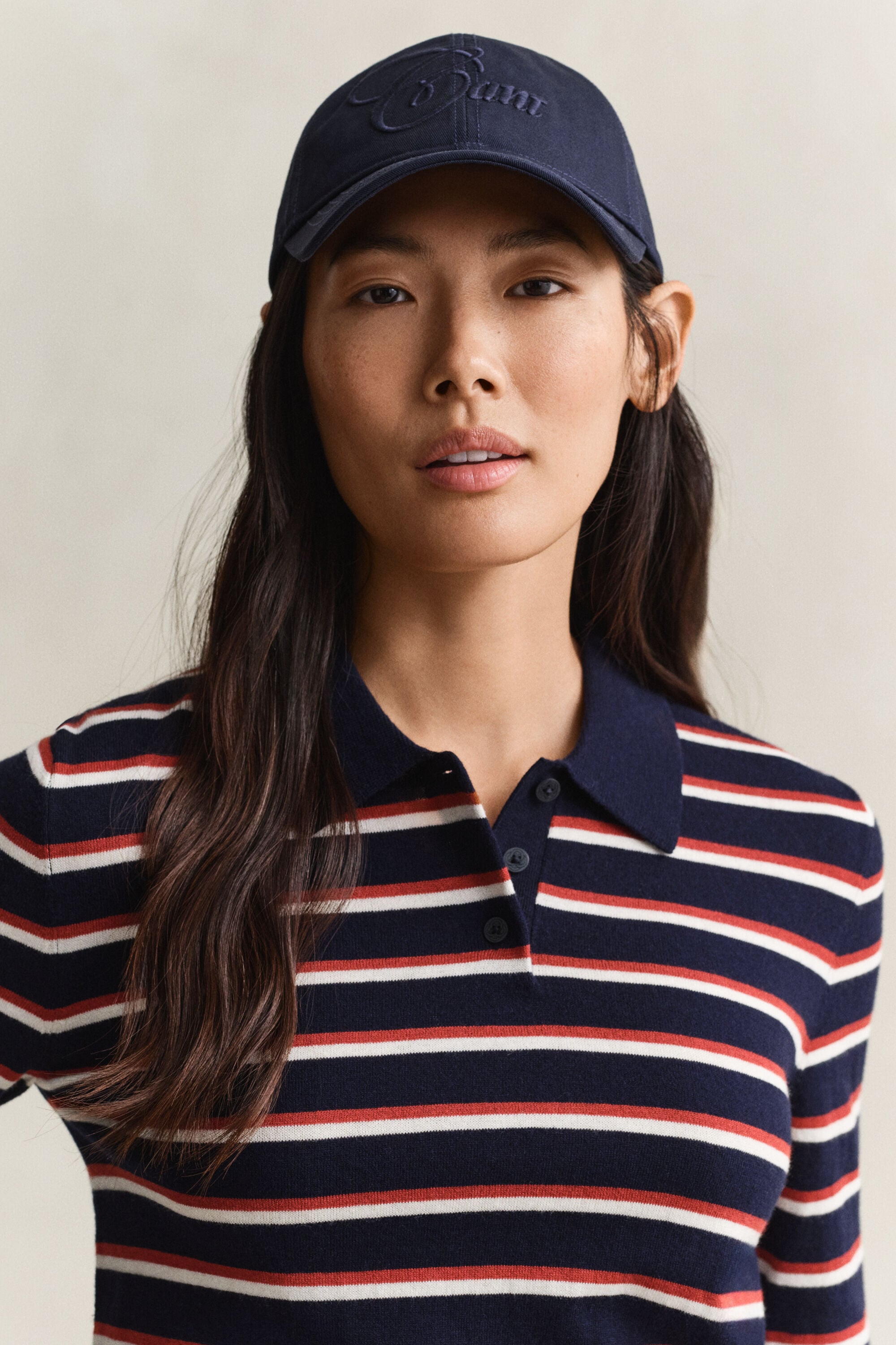 Camisola de malha fina às riscas