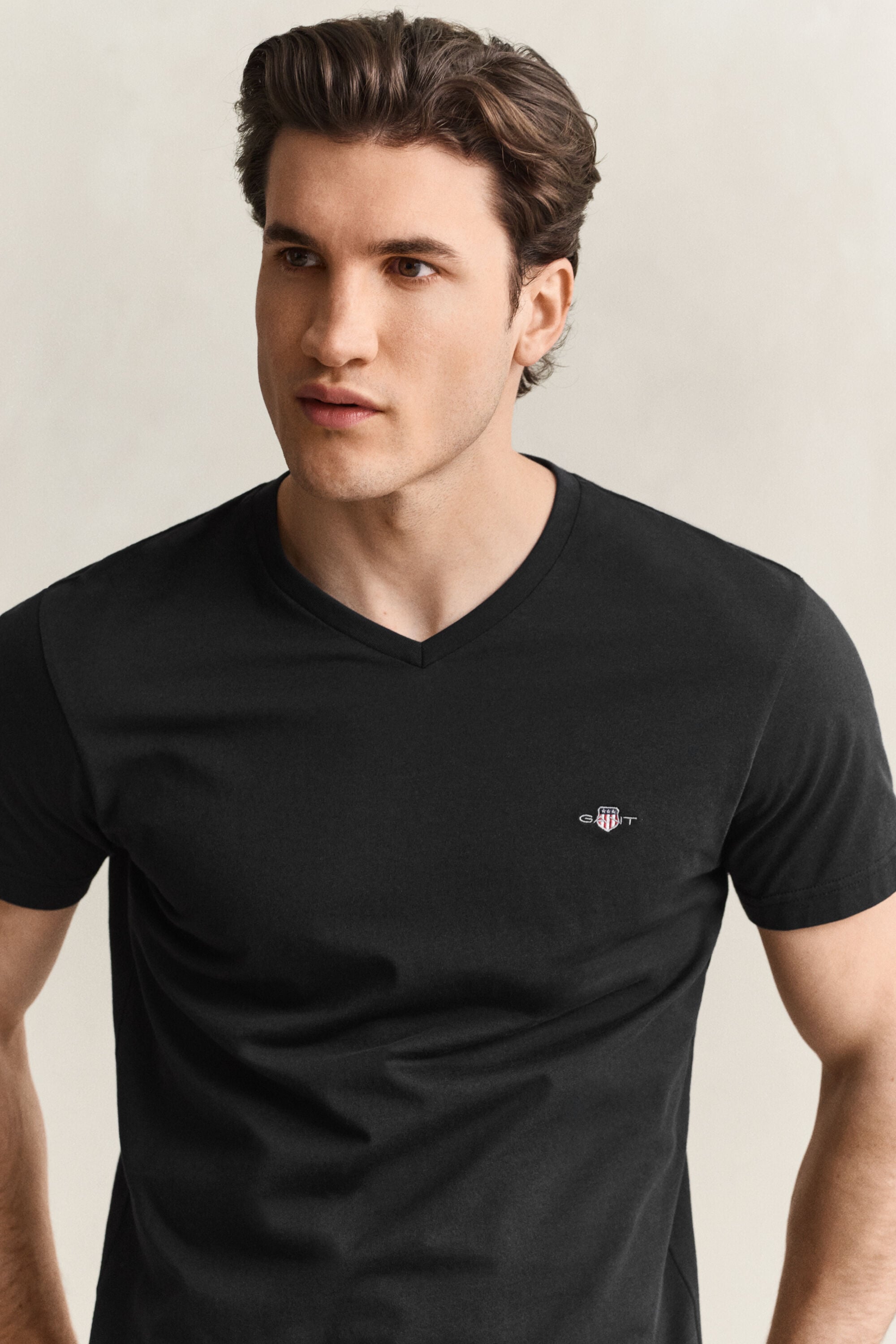 T-shirt com decote em V Shield