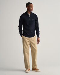 Casaco de malha em algodão com fecho de correr Classic