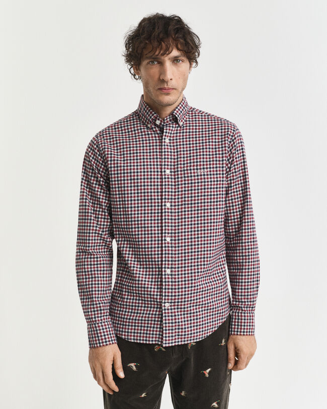 Camisa em sarja gingham regular fit