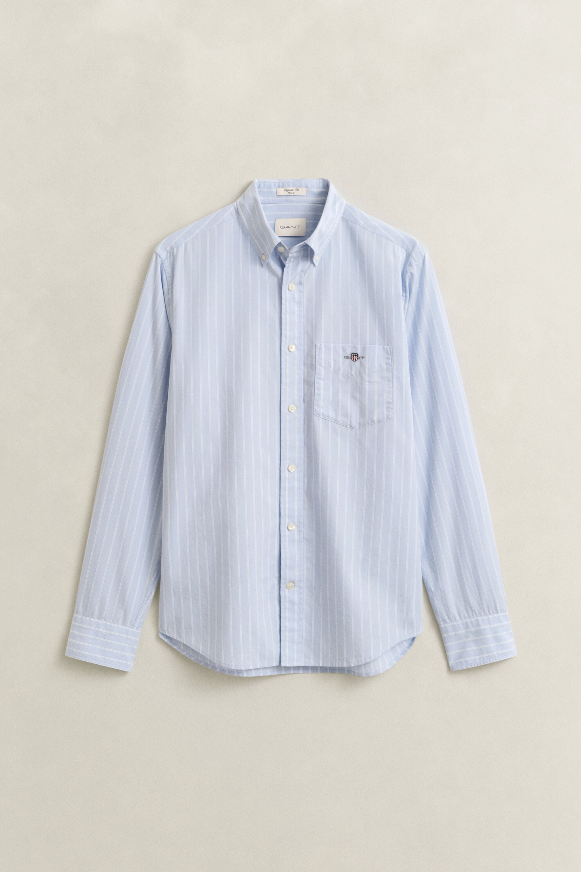 Camisa em popelina às riscas Classic