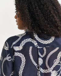 Camisa em seda e algodão Sailing Print regular fit