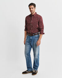 Camisa em sarja com padrão paisley estampado regular fit