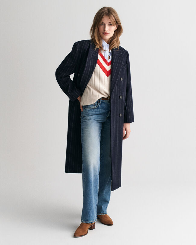 Colete com decote em V contrastante