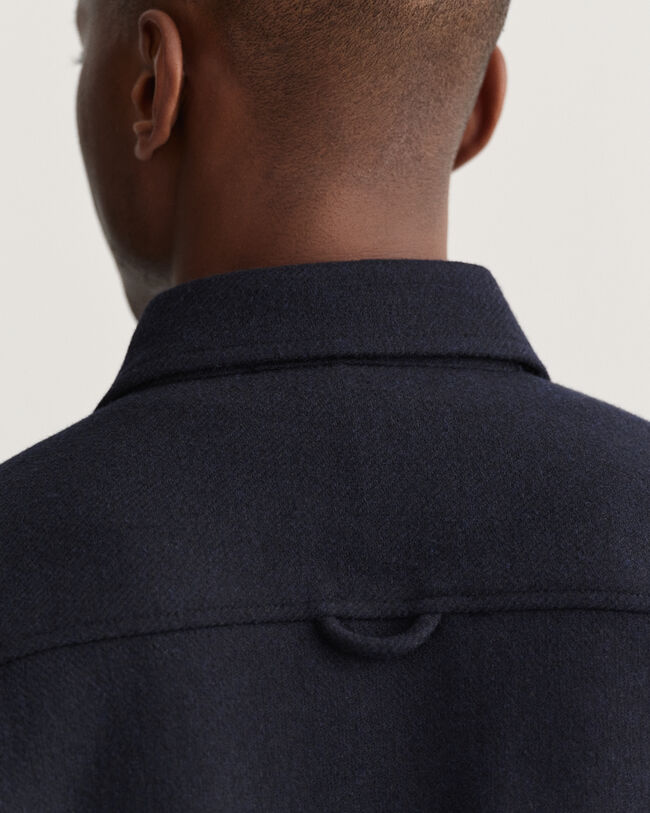 Sobrecamisa em mistura de lã