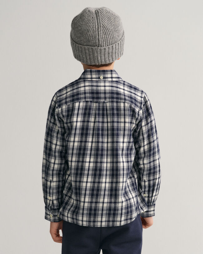 Camisa de flanela com padr&atilde;o de xadrez regular fit Kids