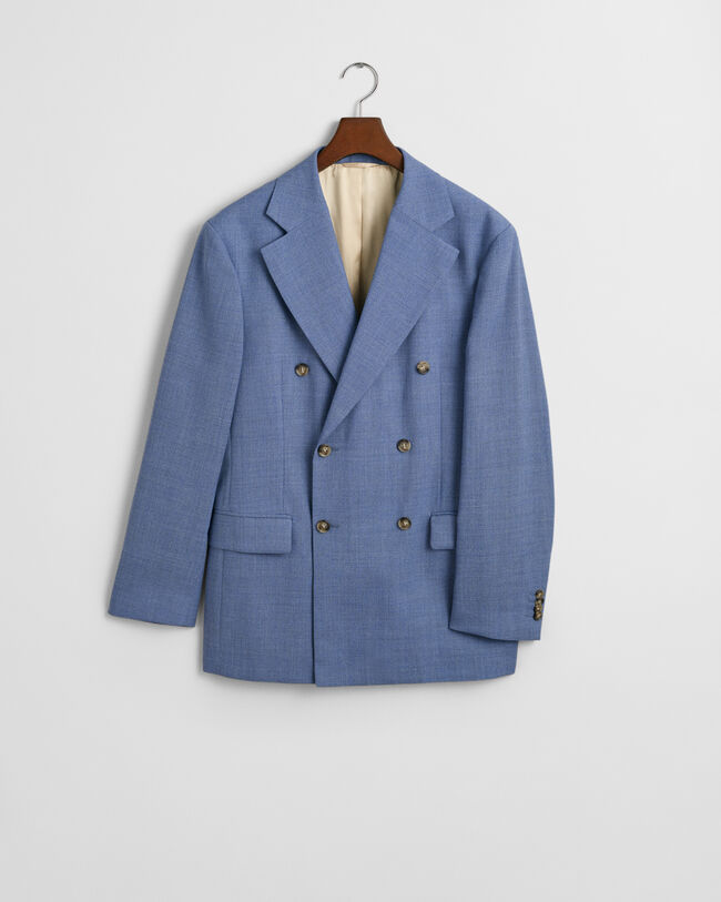 Casaco de fato em lã mouliné regular fit