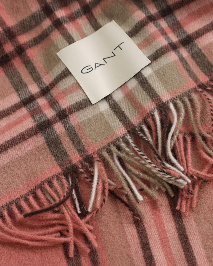 Cachecol em lã com padrão de xadrez Tartan