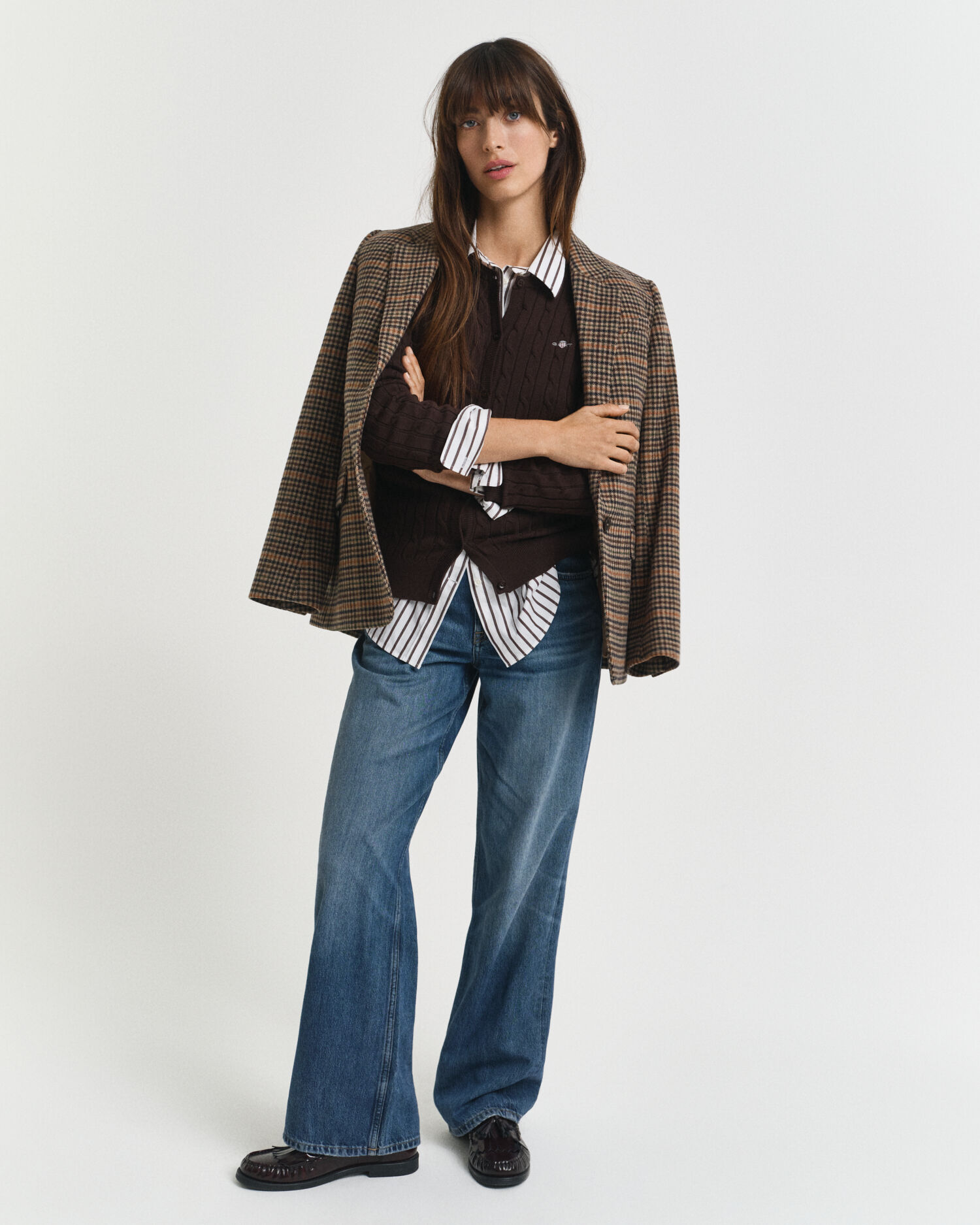 Casaco de malha entrançada