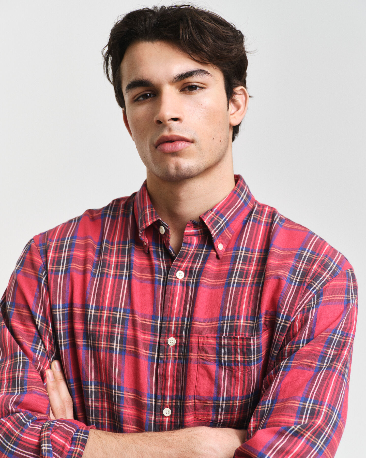 Camisa em padrão xadrez Tartan relaxed fit