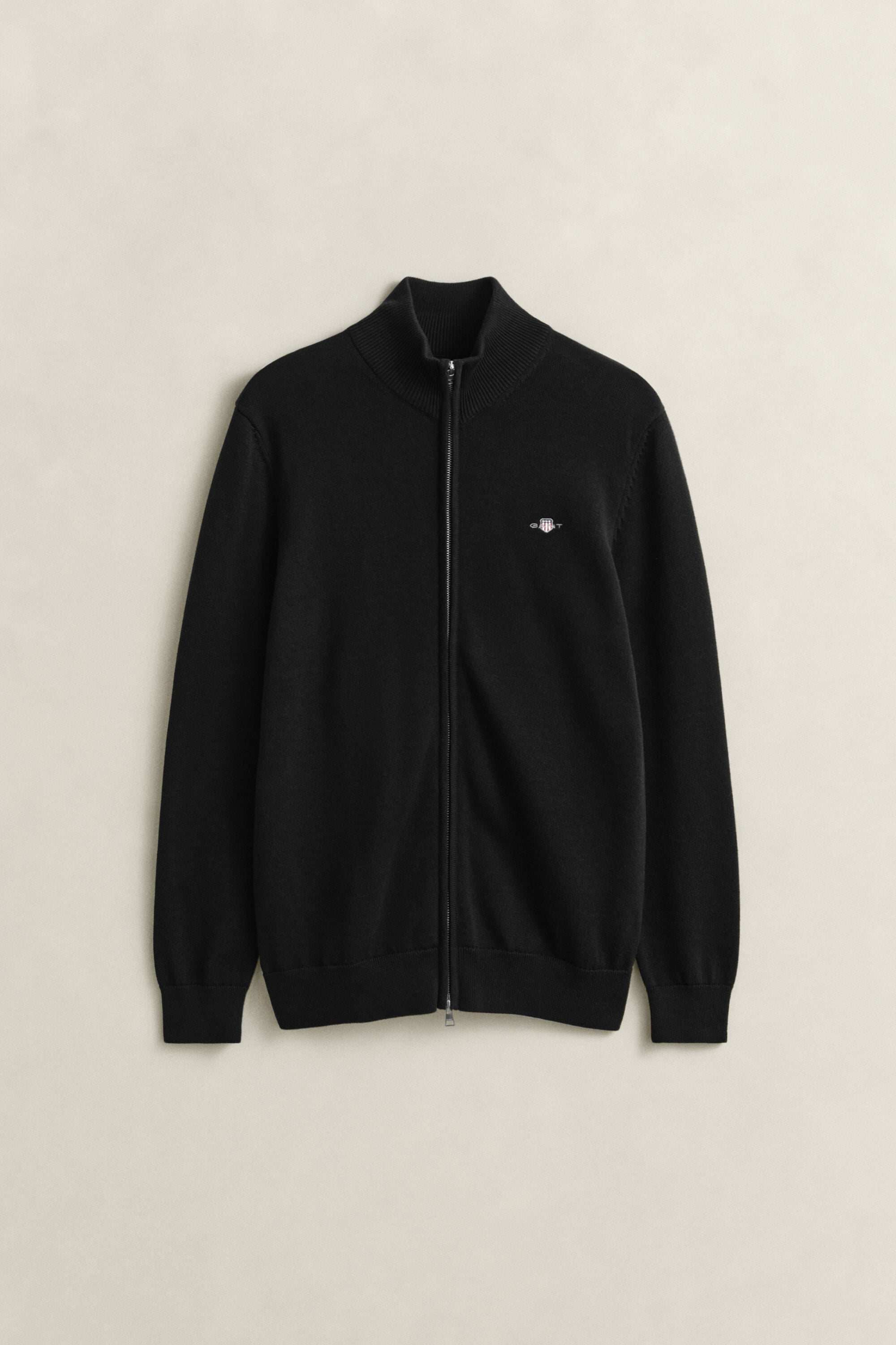 Casaco de malha com fecho de correr Casual Cotton