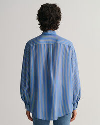 Blusa em seda às riscas com laço