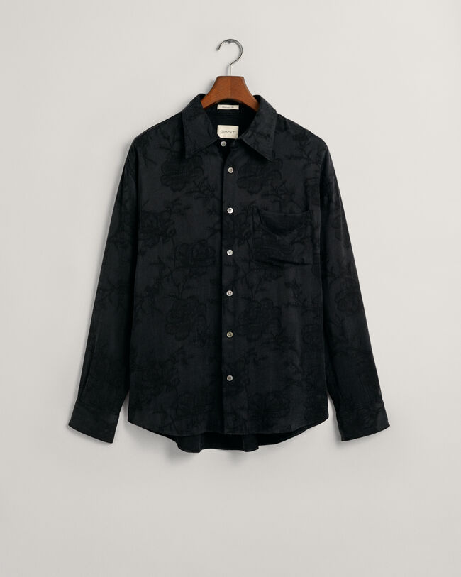 Camisa de viscose e cupro em padr&atilde;o Jacquard relaxed fit