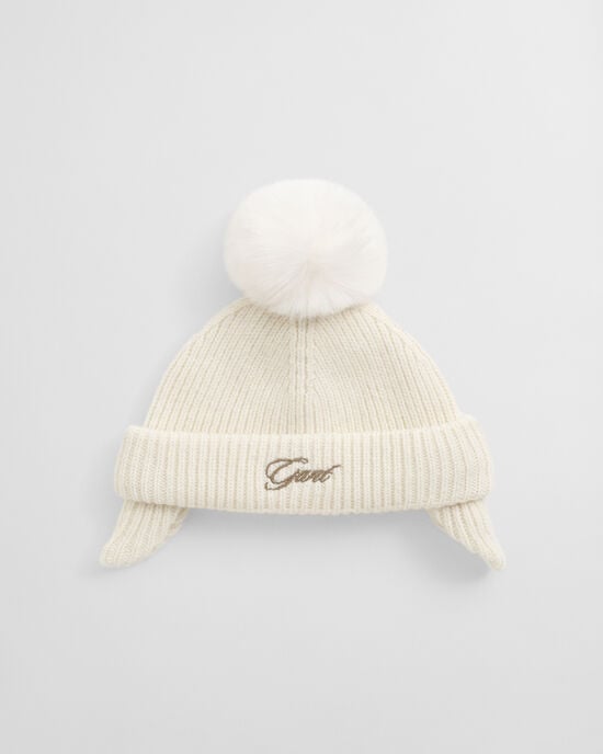 Gorro com pompom e abas para orelhas Baby