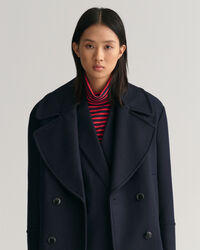 Casaco de marinheiro em mistura de lã