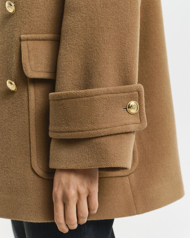 Casaco de marinheiro de comprimento médio em lã