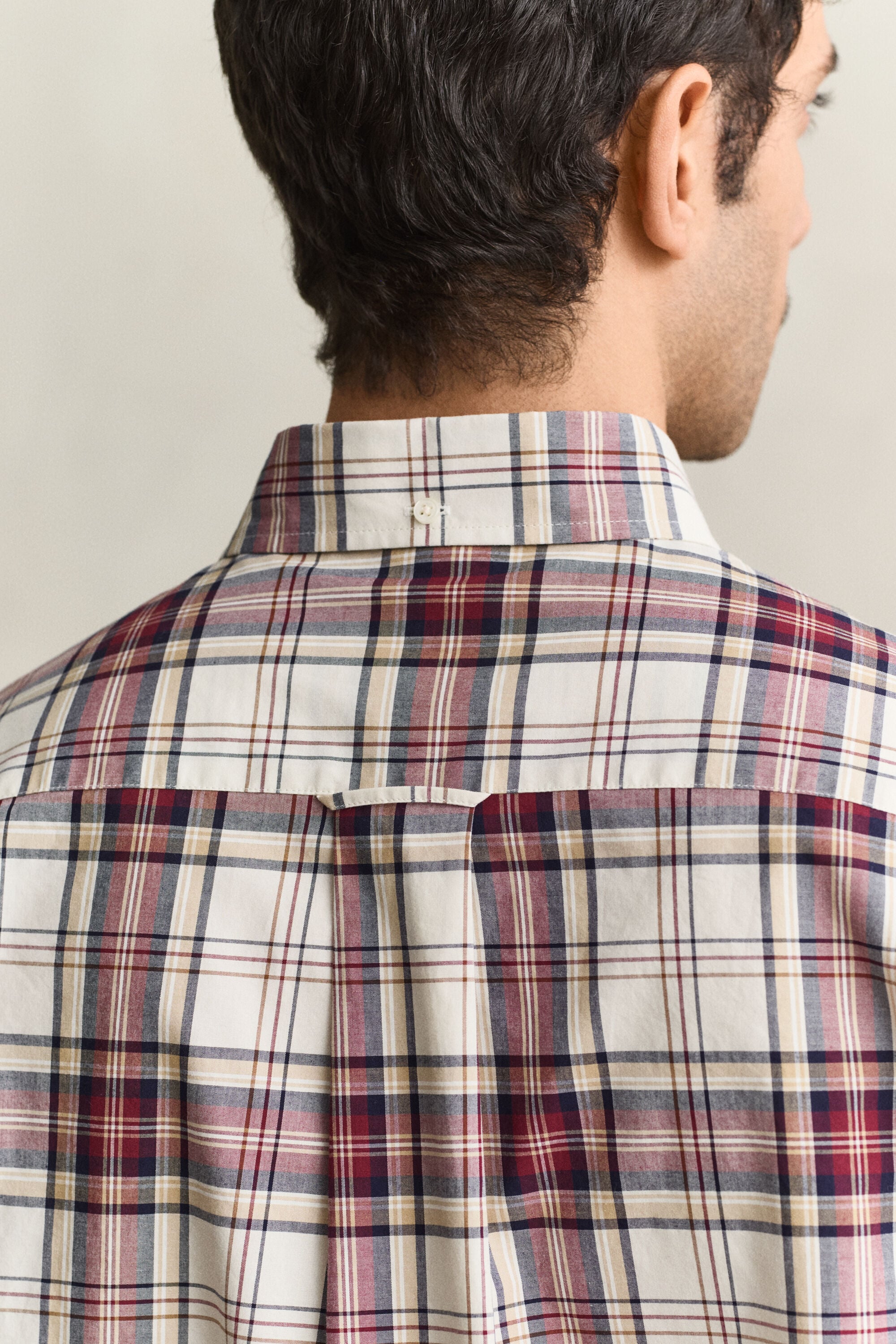 Camisa de popelina com padrão de xadrez