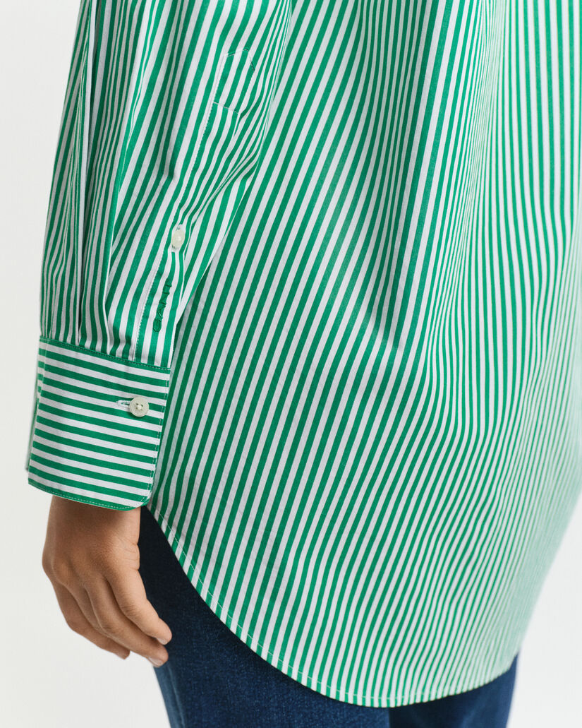 Camisa em popelina às riscas Classic oversized