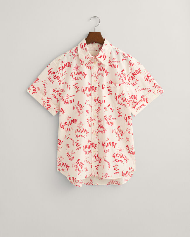 Camisa de manga curta com estampado Text relaxed fit