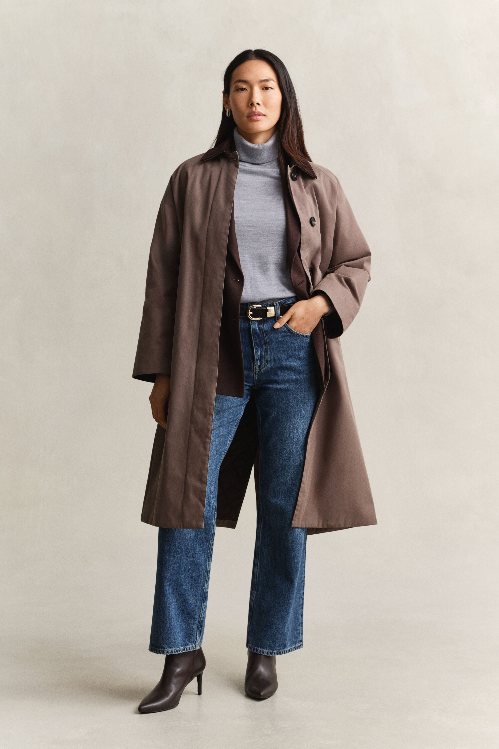 Camisola de gola alta em lã de merino extrafina
