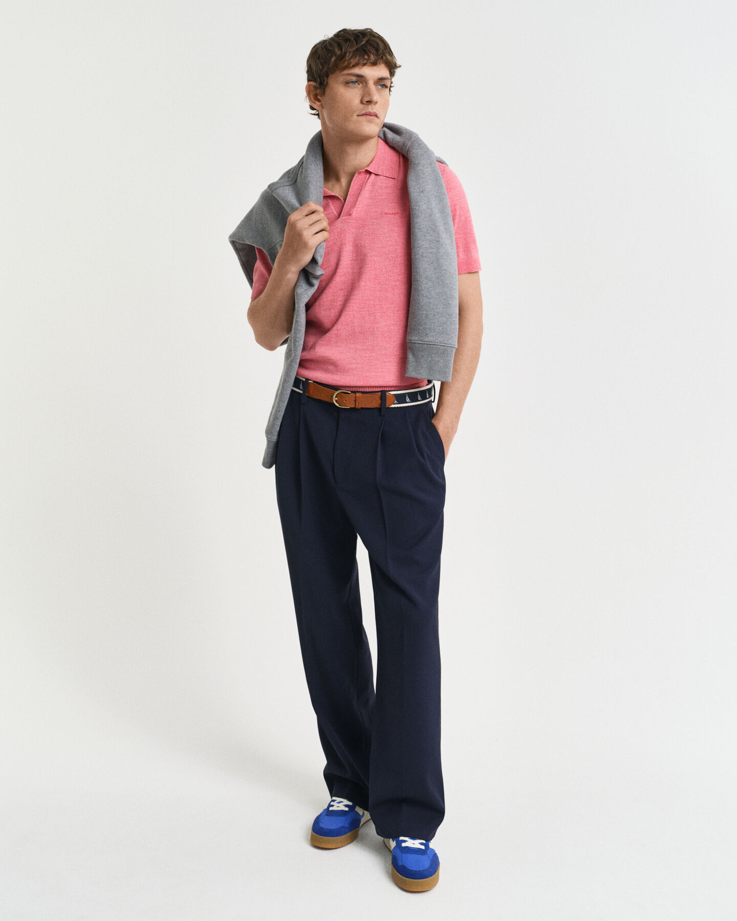 Camisola de malha estilo polo com manga curta Sunfaded