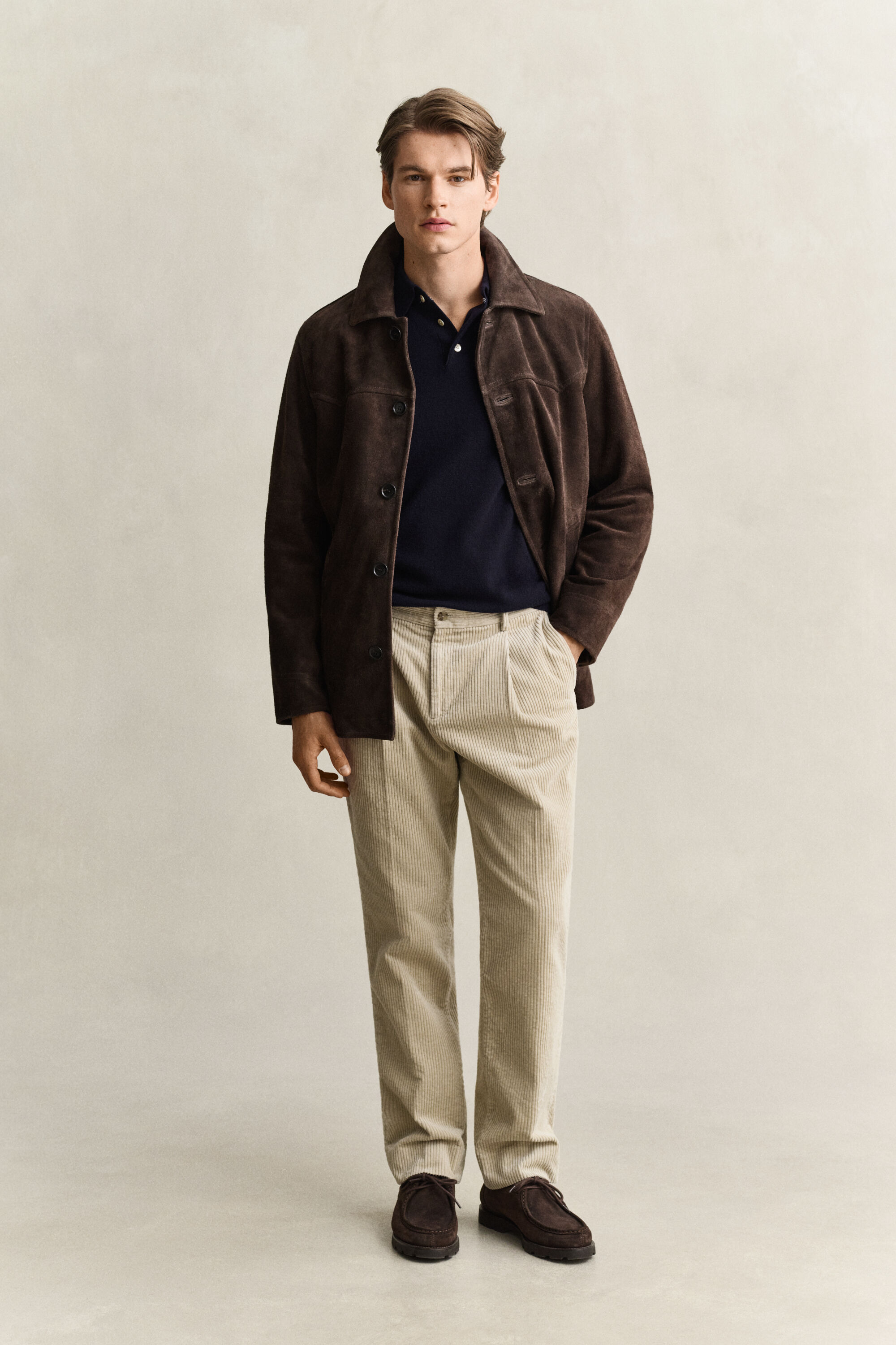 Camisola de malha tipo polo em lã extrafina