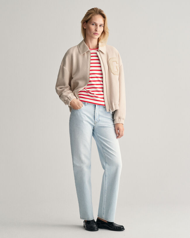 T-shirt de manga comprida às riscas