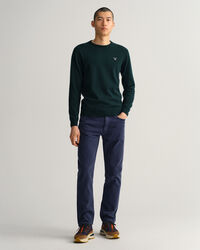 Pulover com decote redondo em l&atilde; extrafina