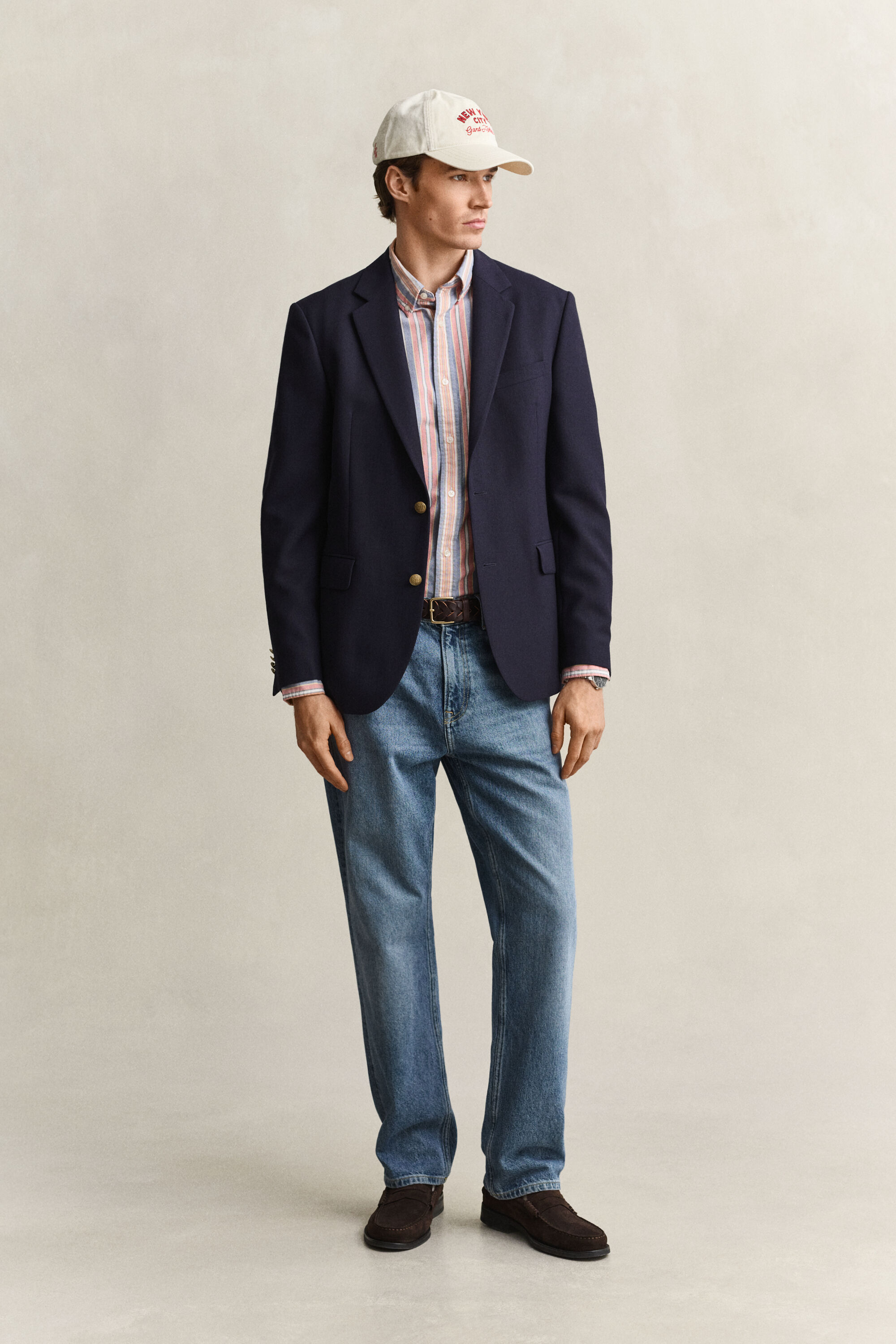 Camisa Oxford às riscas Classic