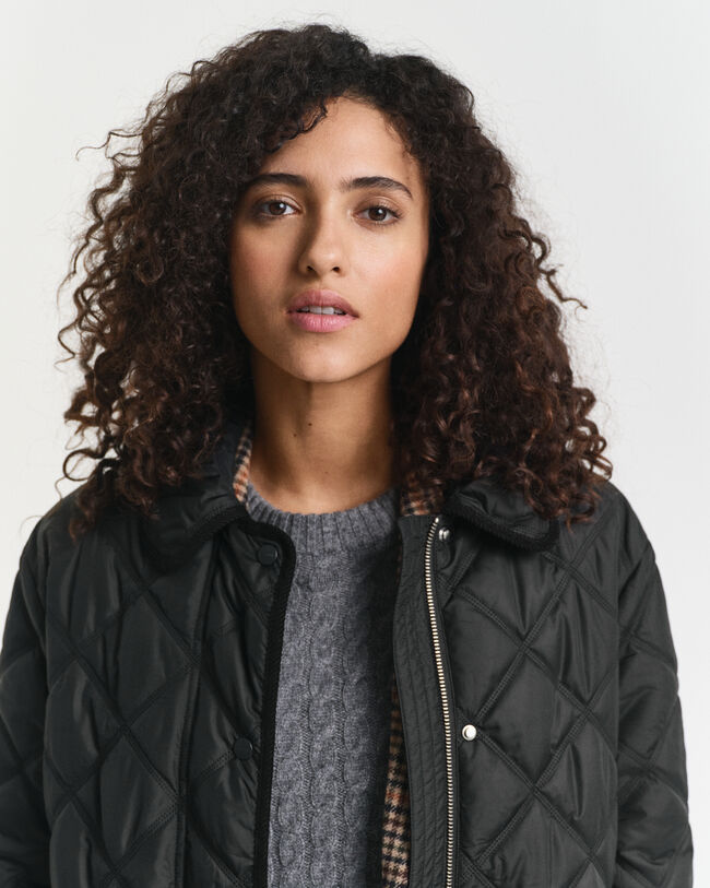 Casaco acolchoado com detalhes em bombazina