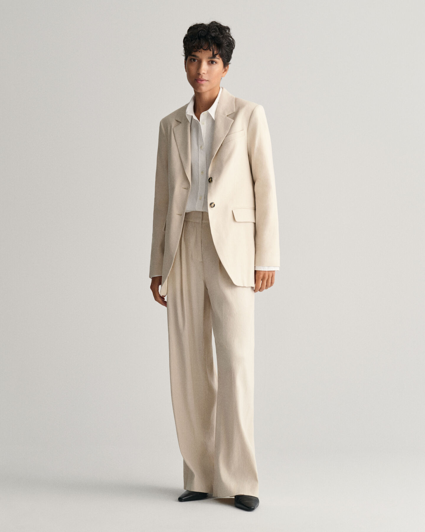 Blazer em linho com elastano regular fit