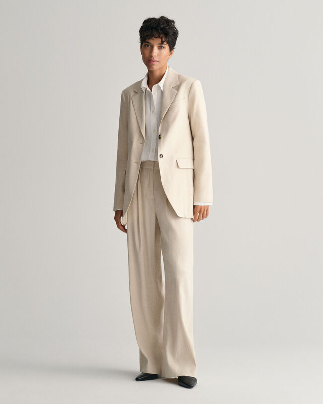 Blazer em linho com elastano regular fit