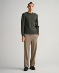 Pulover com decote redondo em malha de neps mesclada