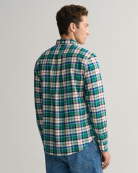 Camisa Oxford com padr&atilde;o de xadrez corte normal