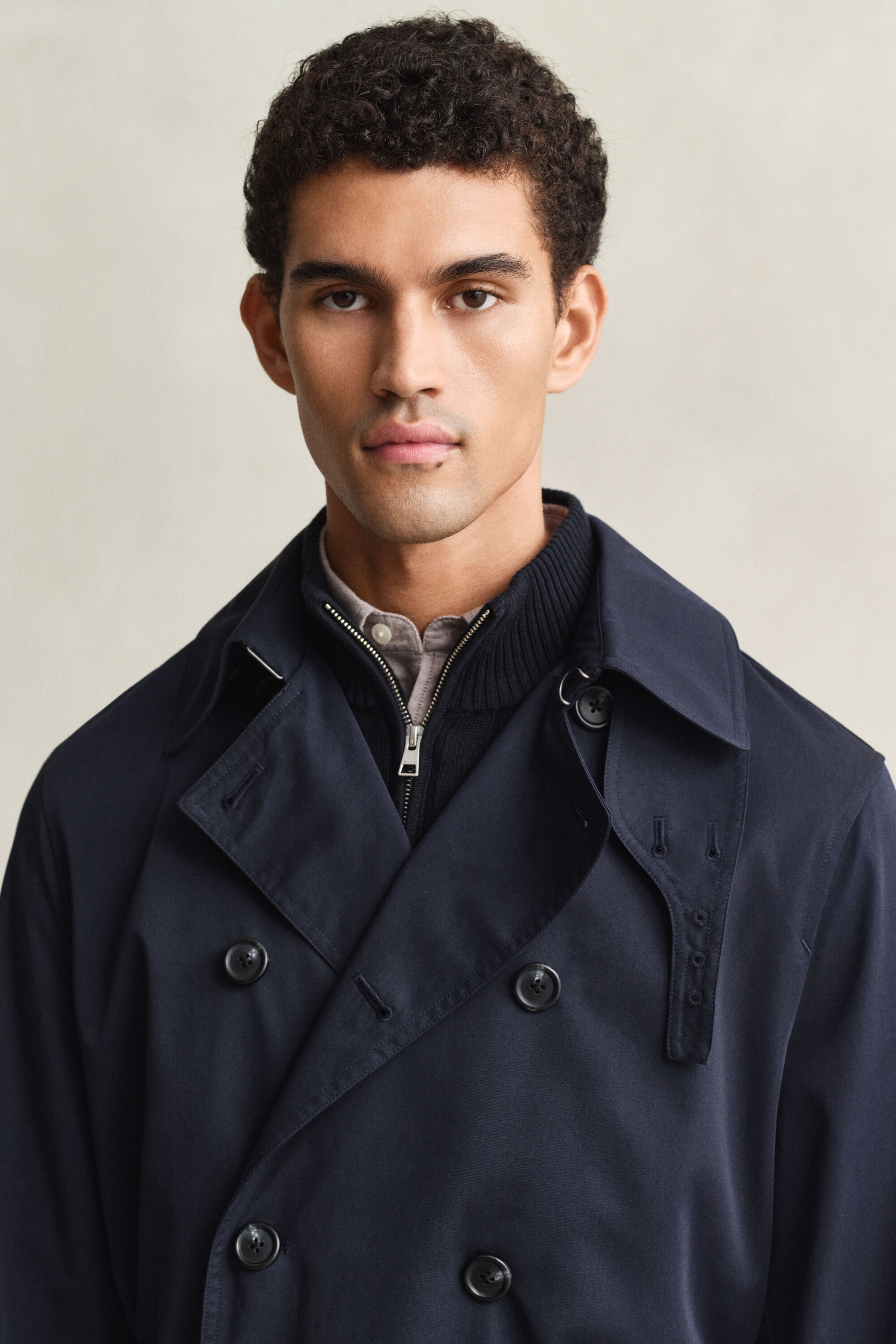 Gabardina em mistura de algodão