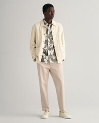 Camisa de linho e algodão com estampado Sunflower regular fit