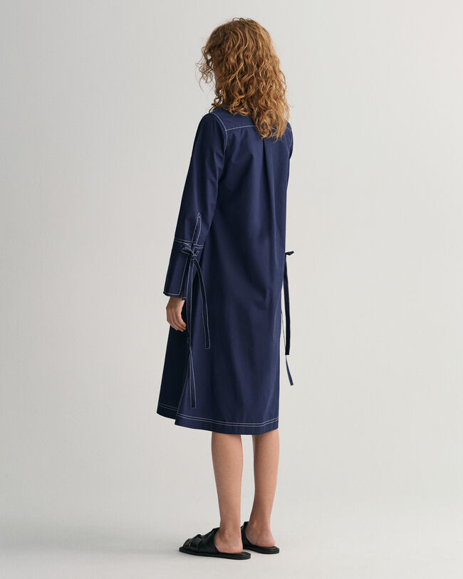 Vestido-camisa com pesponto Contrast