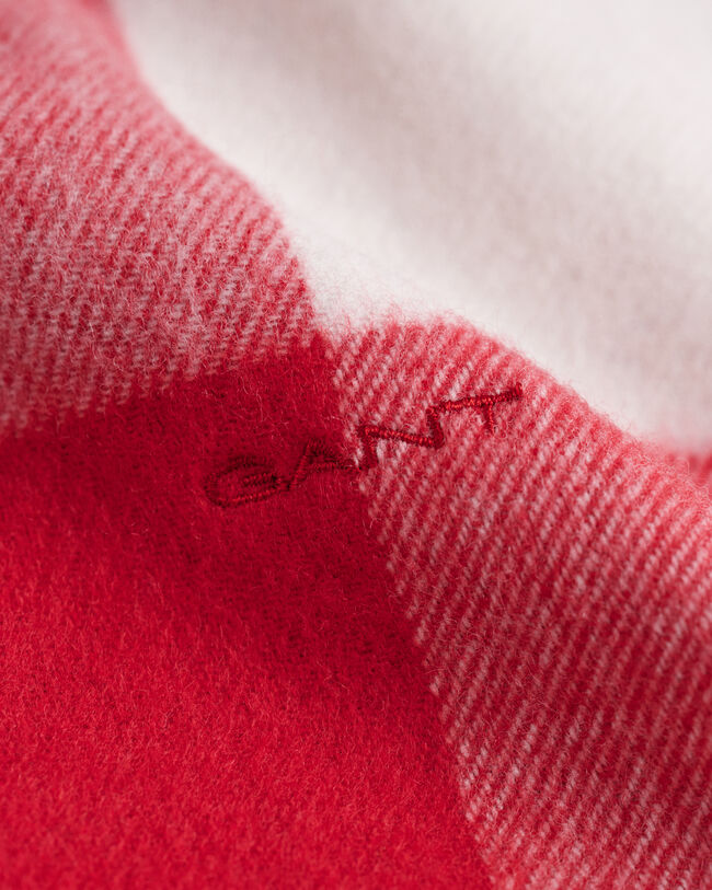 Cachecol em lã de merino com padrão de xadrez