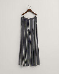 Calças com estampado às riscas e perna larga regular fit