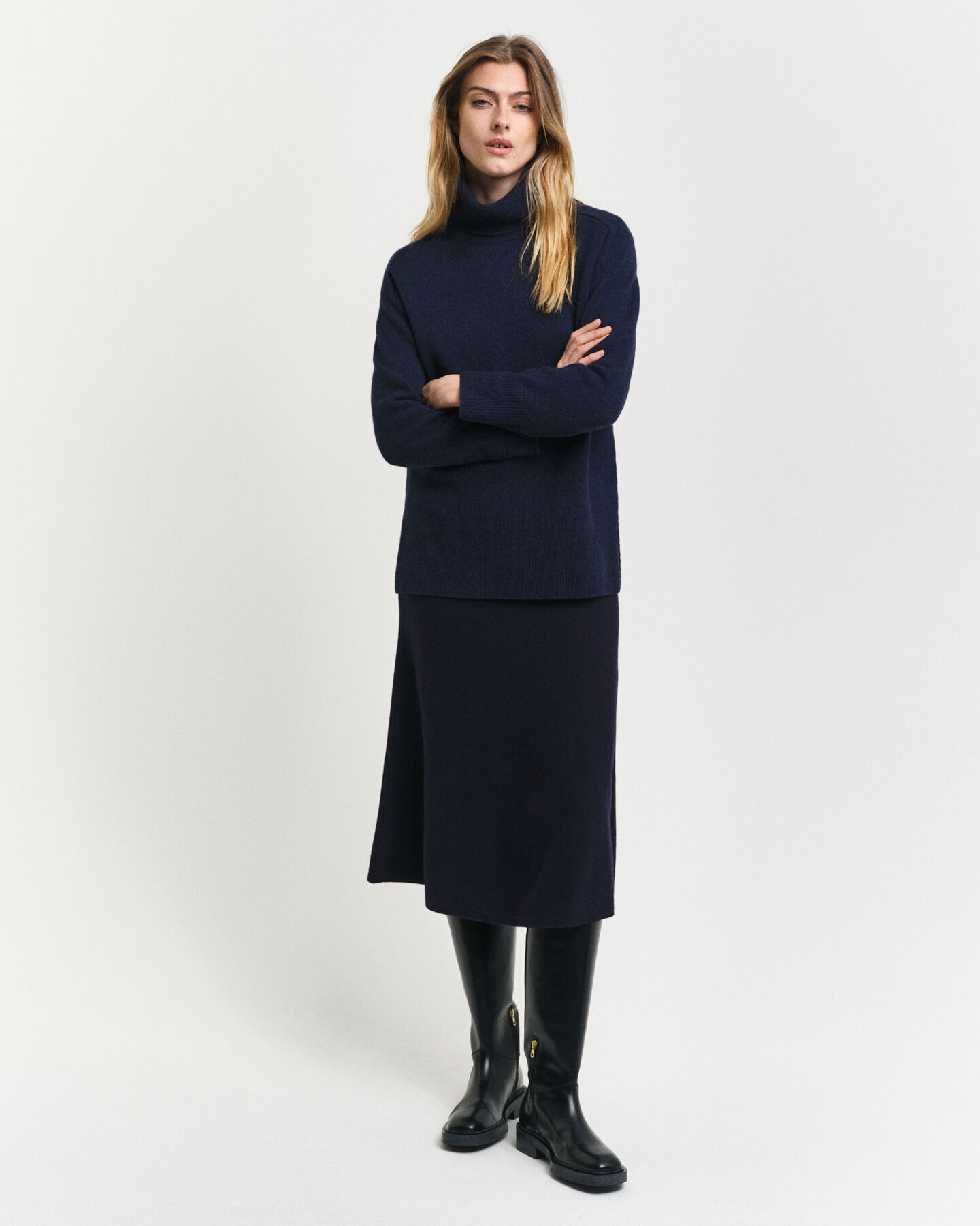 Camisola de gola alta Herringbone Detail