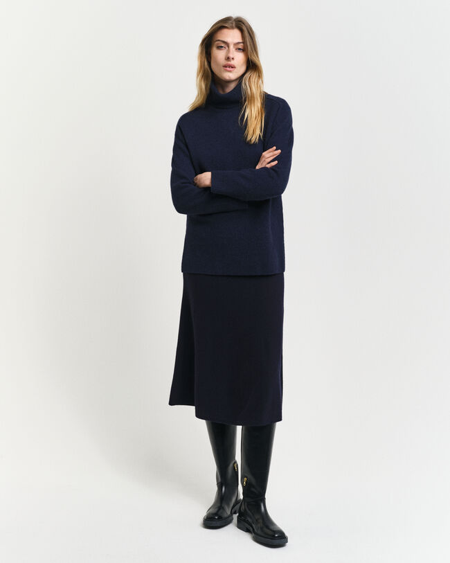 Camisola de gola alta Herringbone Detail