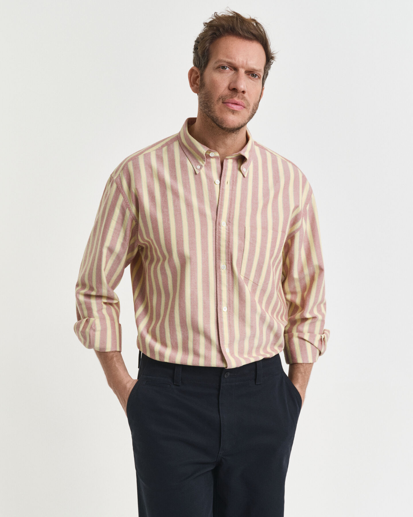 Camisa Oxford Heritage às riscas relaxed fit
