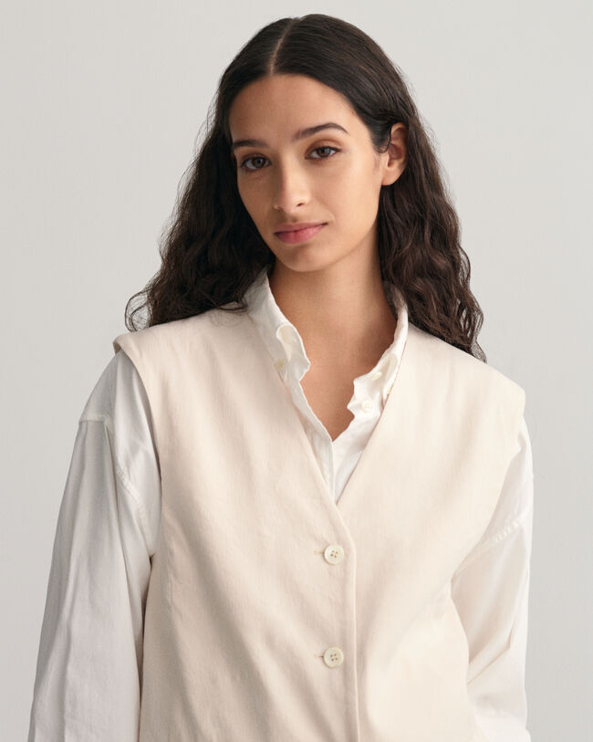 Colete em linho com elastano regular fit