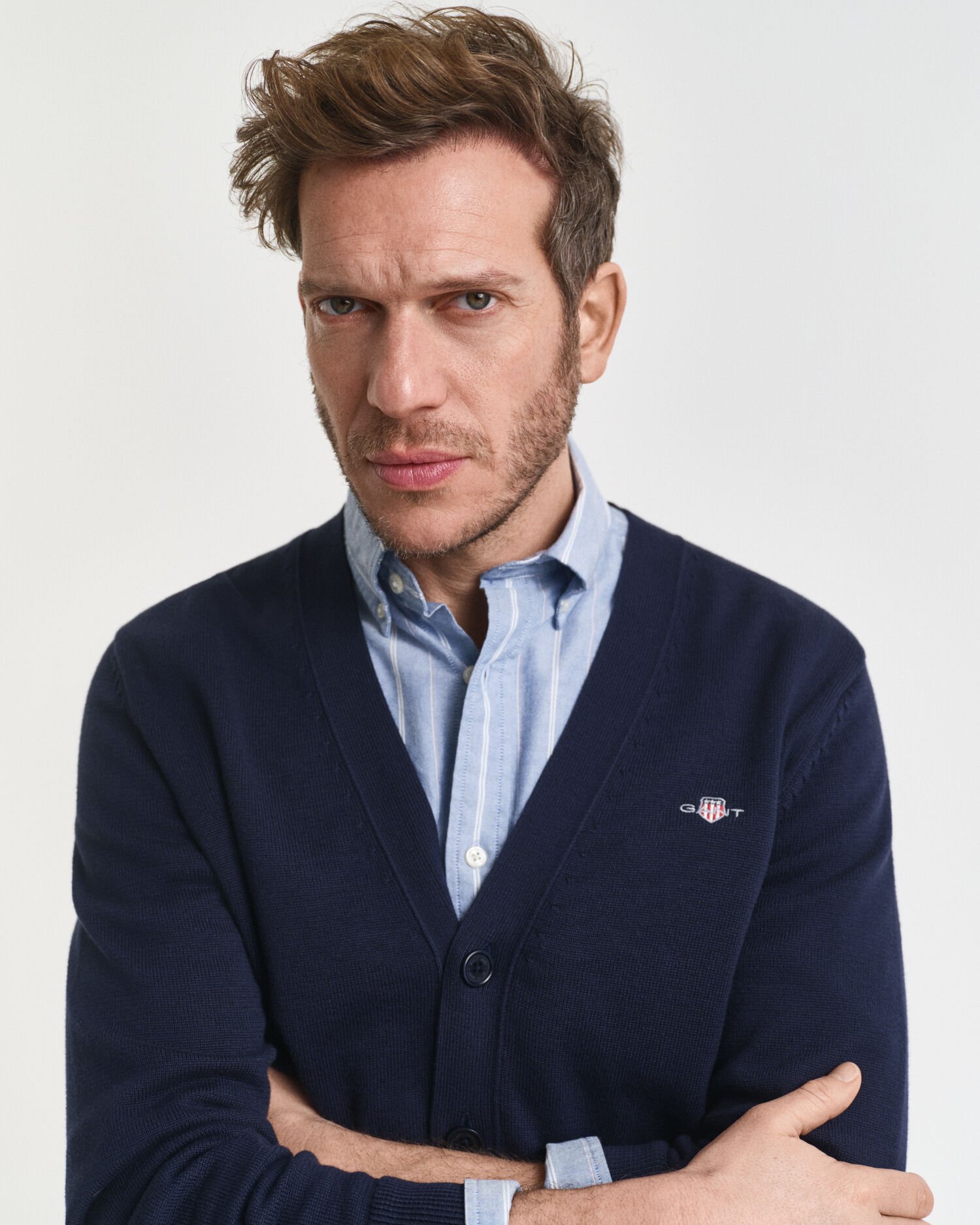 Casaco de malha de algodão informal