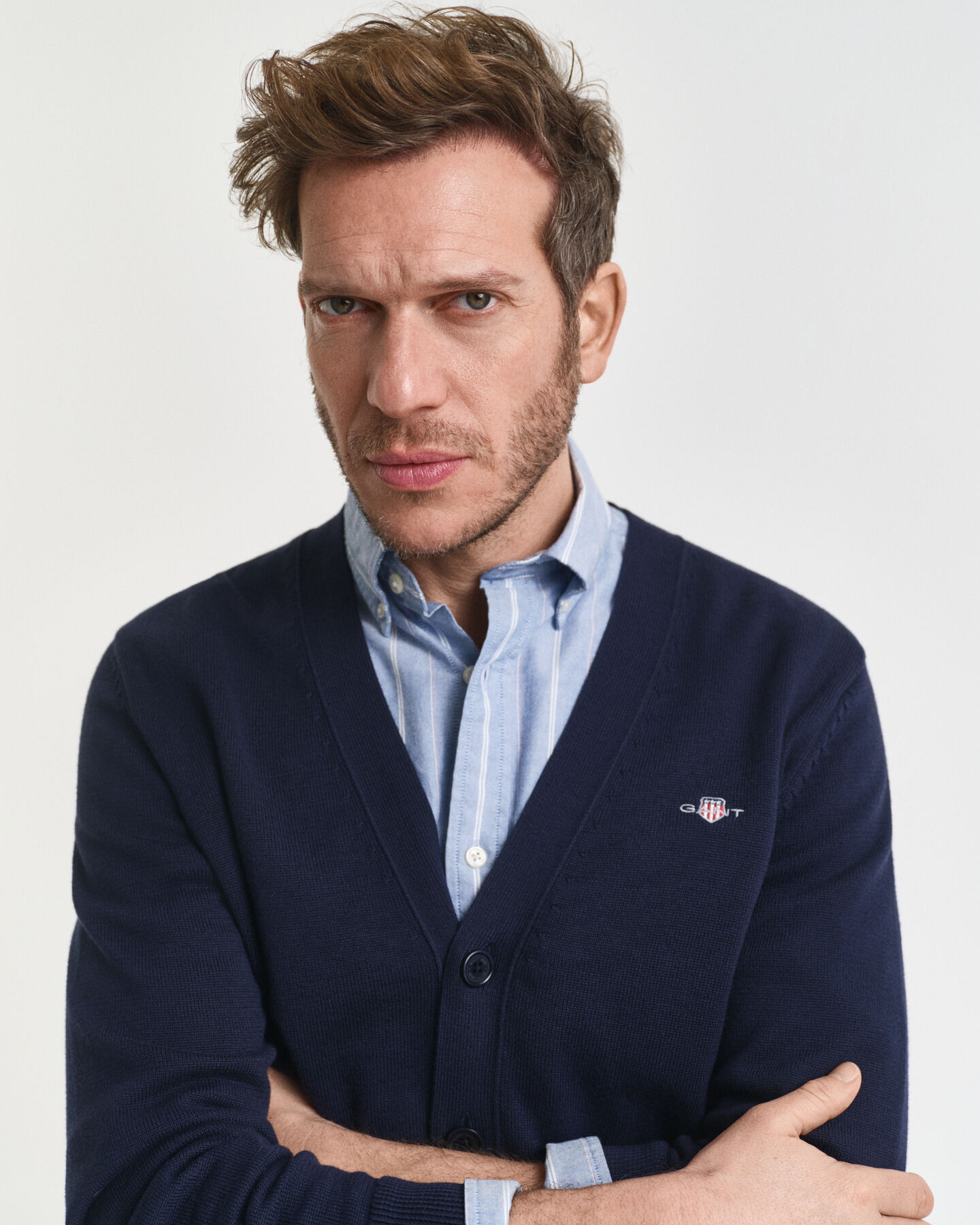 Casaco de malha de algodão informal