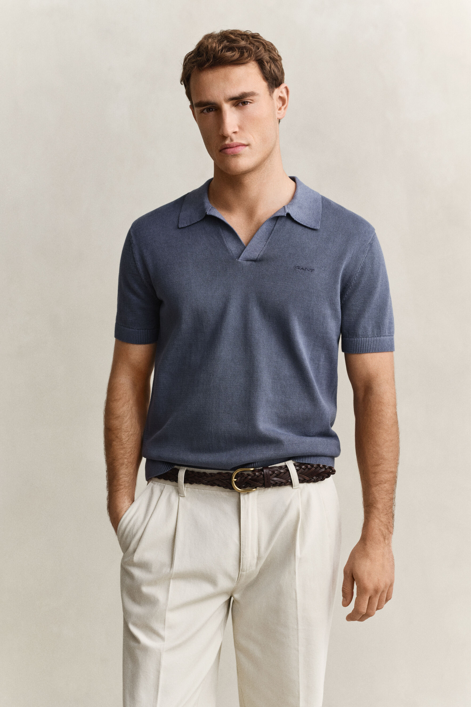 Camisola de malha tipo polo Sunfaded