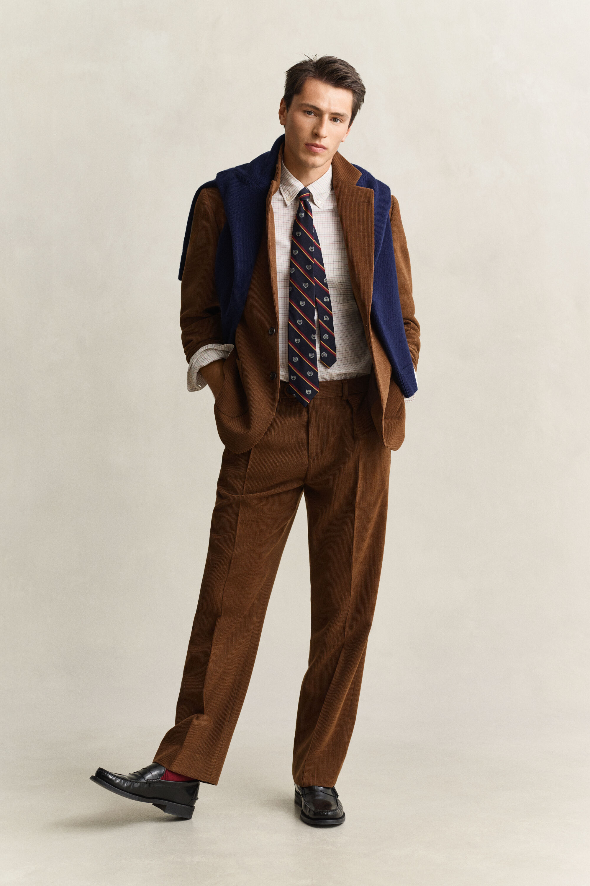 Blazer em bombazina e lã Gant x Yale